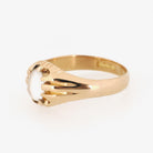 Cat's Eye Moonstone Ring - Edwardian 18k Yellow Gold Natural Phenomenal Gemstone Belcher Solitaire - Circa 1910s Era Size 9 1/2 Fine Jewelry