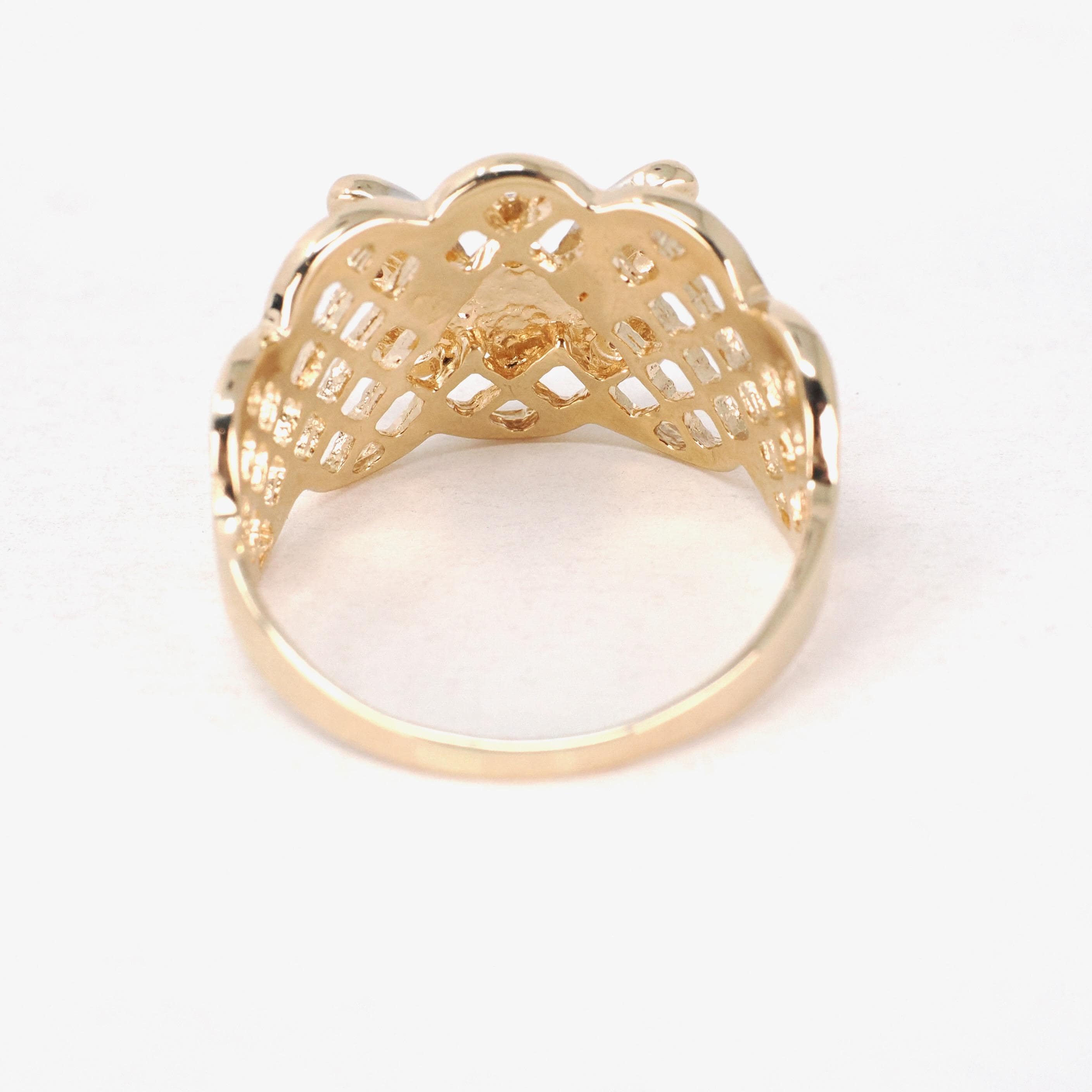 Butterfly Filigree Ring - Modern 14k Yellow & White Gold .04 CTW Natural Diamonds - Circa 2000s Size 7 1/2 Figural Winged Bug Fine Jewelry