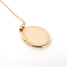 Vintage Flower Locket - Mid Century 14k Gold Filled Oval Pendant Necklace - Circa 1960s Era Keepsake Photo Nature Inspired Marathon Jewelry