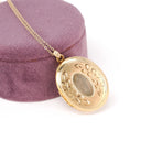 Vintage Flower Locket - Mid Century 14k Gold Filled Oval Pendant Necklace - Circa 1960s Era Keepsake Photo Nature Inspired Marathon Jewelry