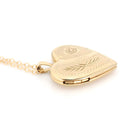 Estate Heart Locket - Modern 14k Gold Filled Engraved Flower Leaf Design Necklace Pendant - Circa 2000's Era Photograph Keepsake PPC Jewelry