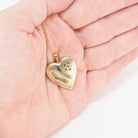 Estate Heart Locket - Modern 14k Gold Filled Engraved Flower Leaf Design Necklace Pendant - Circa 2000's Era Photograph Keepsake PPC Jewelry