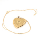 Letter "M" Locket - Retro 12k Gold Filled Engraved Single Initial Heart Pendant Necklace - Circa 1940s Statement Keepsake Photograph Jewelry
