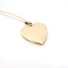 Letter "M" Locket - Retro 12k Gold Filled Engraved Single Initial Heart Pendant Necklace - Circa 1940s Statement Keepsake Photograph Jewelry