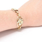Maple Leaf Bracelet - Retro 12k Gold Filled Yellow & Rose Gold Oval Statement Panels - Circa 1940s Era Fashion Accessory Binder Bros Jewelry