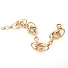 Maple Leaf Bracelet - Retro 12k Gold Filled Yellow & Rose Gold Oval Statement Panels - Circa 1940s Era Fashion Accessory Binder Bros Jewelry