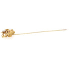 Antique Elk Stick Pin - Edwardian 14k Yellow Gold .15 CT Old European Cut Diamond Star - Circa 1900s Ruby Eye Jolly Cork Deer Animal Jewelry
