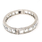 Art Deco Bracelet - Vintage Sterling Silver Simulated Diamonds Clear Faceted Glass - Circa 1930s Era Statement Fashion Accessory Jewelry