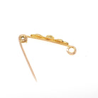 Antique Floral Brooch - Edwardian 18k Yellow Gold Natural Turquoise Gem & Seed Pearls Bar Pin - Circa 1900s Garland Fine Statement Jewelry
