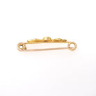 Antique Floral Brooch - Edwardian 18k Yellow Gold Natural Turquoise Gem & Seed Pearls Bar Pin - Circa 1900s Garland Fine Statement Jewelry