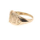 Vintage Signet Ring - Art Deco 10k Yellow Gold "MB" Engraved Initials Book Design - Circa 1930s Era Size 8 Unisex Fine Statement 30s Jewelry