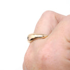 Vintage Diamond Ring - Mid Century 22k Gold Natural .20 CT Diamond Solitaire Unisex Band - Wedding 1950s Size 8 Star Incised Fine Jewelry