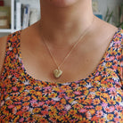 Vintage Heart Locket - Mid Century 14k Yellow Gold Flower Charm Necklace - Circa 1960s Era Fine Petite Photo Keepsake Ballou BAB Co Jewelry