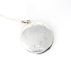 Antique Enamel Flower Locket - Edwardian Sterling Silver Guilloché Keepsake Pendant Necklace - Circa 1910s Original Photograph Fine Jewelry