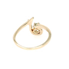 Modern Sapphire Ring - Estate 14k Yellow Gold Natural Green .68 CT Gemstone - Circa 1990s Size 8 3/4 Diamond Accent Fine Statement Jewelry