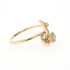 Modern Sapphire Ring - Estate 14k Yellow Gold Natural Green .68 CT Gemstone - Circa 1990s Size 8 3/4 Diamond Accent Fine Statement Jewelry