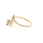 Modern Sapphire Ring - Estate 14k Yellow Gold Natural Green .68 CT Gemstone - Circa 1990s Size 8 3/4 Diamond Accent Fine Statement Jewelry