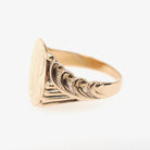 Edwardian Signet Ring - Antique 10k Yellow Gold Oval "WA" Engraved Initial Letters - Vintage 1910s Size 8 3/4 Fine Men's Unisex Jewelry
