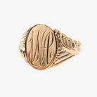 Edwardian Signet Ring - Antique 10k Yellow Gold Oval "WA" Engraved Initial Letters - Vintage 1910s Size 8 3/4 Fine Men's Unisex Jewelry