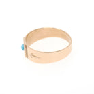 Antique Baby Ring - Edwardian 10k Rosy Yellow Gold Simulated Turquoise Blue Glass - Circa 1910s Midi Pinky Size 1 Children's Fine Jewelry