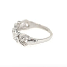 Diamond Wedding Band - Vintage Platinum .25 CTW Open Metal Filigree Design Ring - Mid Century Circa 1950s Era Size 7 1/2 Fine Bridal Jewelry