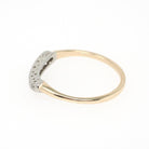 Vintage Diamond Band - Mid Century 14k Yellow & White Gold .02 CTW Curved Ring - 1950s Era Size 7 1/2 Wedding Fine Contour Bridal Jewelry