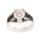 Art Deco Diamond Ring - Vintage 18k White Gold Natural .52 CT Old European Cut Unisex Engagement - Circa 1930s Octagonal Fine Bridal Jewelry