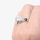 Art Deco Diamond Ring - Vintage 18k White Gold Natural .52 CT Old European Cut Unisex Engagement - Circa 1930s Octagonal Fine Bridal Jewelry