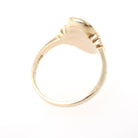 Vintage Signet Ring - Mid Century 10k Yellow Gold Elongated Oval Statement Shield - Circa 1950s Era Size 6 1/4 Engrave Fine B&F Jewelry