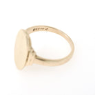 Vintage Signet Ring - Mid Century 10k Yellow Gold Elongated Oval Statement Shield - Circa 1950s Era Size 6 1/4 Engrave Fine B&F Jewelry