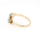 Vintage Zircon Ring - Retro 10k Yellow Gold Round Faceted Natural Blue Gems - Circa 1940s Era Size 7 Toi Et Moi Ostby & Barton Fine Jewelry