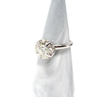Vintage Diamond Ring - Mid Century 10k White Gold Natural 1.03 CTW Cluster Halo - Circa 1950s Era Size 5 1/2 Engagement Fine Bridal Jewelry