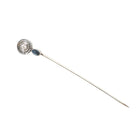 Art Deco Stick Pin - Antique Platinum & 10k White Gold Natural Diamond Blue Sapphire Gemstone - Circa 1920s Filigree Tie Fine Unisex Jewelry