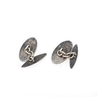 Art Deco Cufflinks - Vintage Silver White Red Green Flower Enamel Plate Design - Circa 1930s Men's Unisex Accessory Fine Floral 30s Jewelry