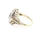 Vintage Aquamarine Ring - Art Deco Era 14k Yellow & White Gold Natural Light Blue Gemstone - Circa 1930s Size 6 Filigree Fine 30s Jewelry