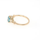 Blue Zircon Ring - Modern 14k Yellow Gold Oval 1.25 CT Gemstone Solitaire - Estate Circa 2000s Size 7 1/2 December Birthstone Fine Jewelry