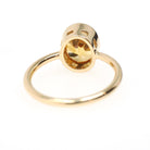 Modern Zircon Ring - 18k Yellow Gold Bezel Set Natural 4.97 CT Oval Orange Gemstone Solitaire - Circa 2000s Size 6.25 Statement Fine Jewelry