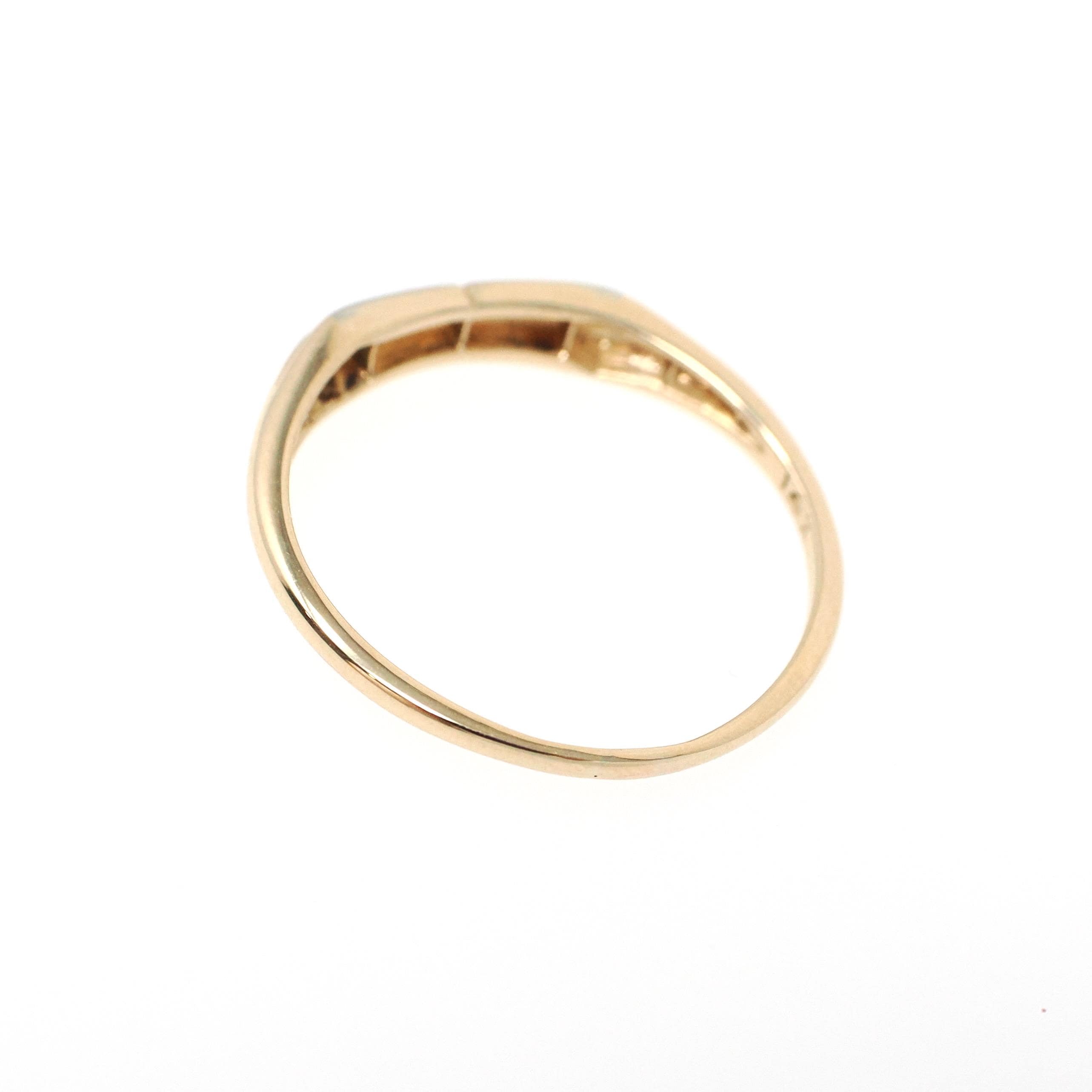 Vintage Two Tone Ring - Mid Century 14k Yellow & White Gold Unadorned Wedding Band - Circa 1950s Era Size 6 1/2 Stacking Fine Bridal Jewelry