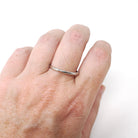 Platinum Wedding Band - Modern 1.8 MM Half Round Unadorned Classic Ring - Estate Circa 1990s Era Size 8 3/4 Heirloom Fine Stacking Jewelry