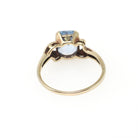 Created Spinel Ring - Retro 10k Yellow Gold Emerald Cut 1.93 CT Blue Stone - Vintage Circa 1940s Era Size 5 1/2 Statement Fine 40s Jewelry