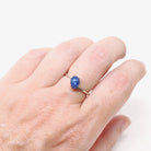 Created Star Sapphire Ring - Modern 14k White Gold Blue Cabochon Bypass Solitaire - Circa 1990s Size 5 1/4 September Birthstone Fine Jewelry