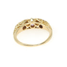 Vintage Amethyst Ring - Mid Century Era 18k Yellow Gold Natural Purple Gemstones - Hallmarked 1960 Size 3 3/4 Diamond Accents Fine Jewelry