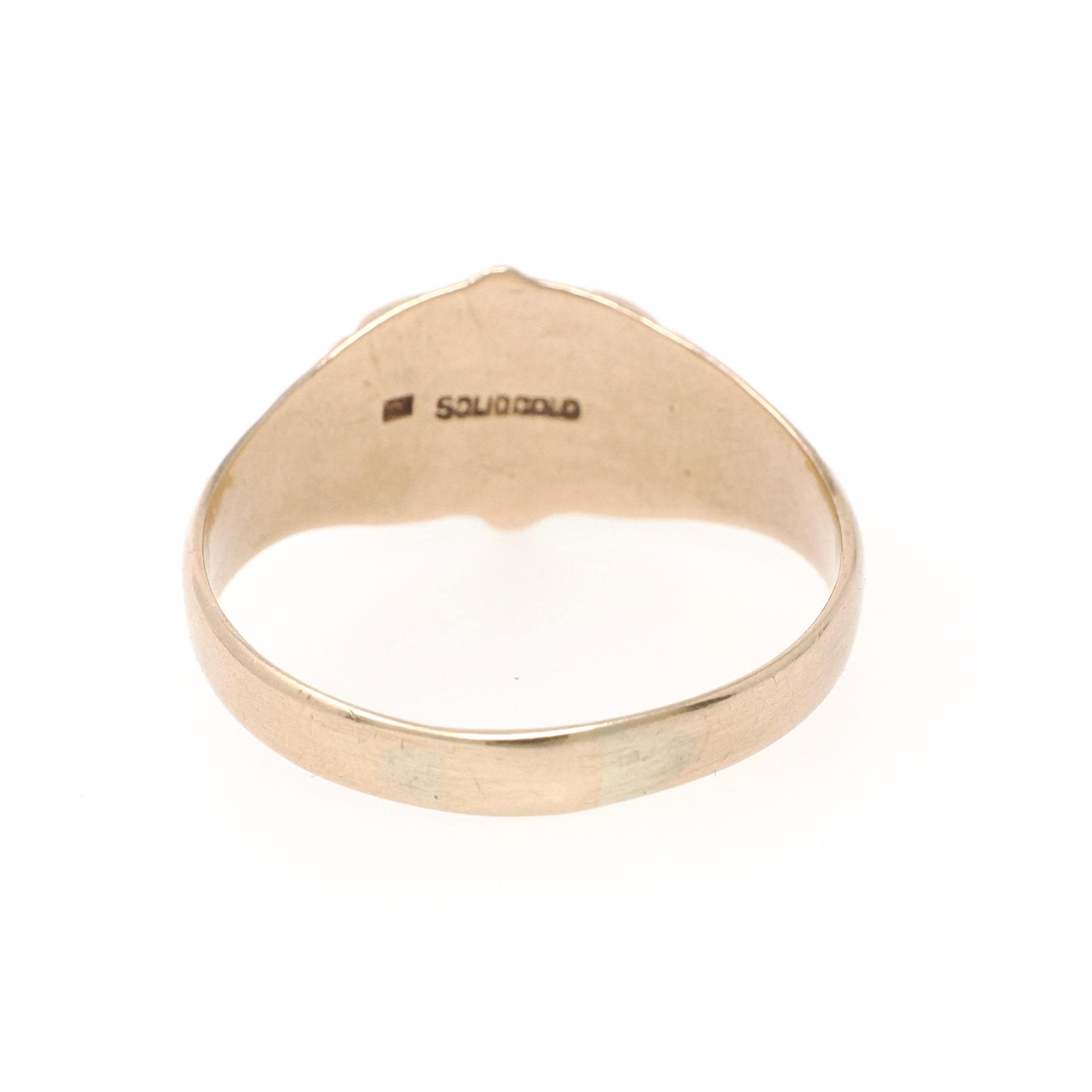 Antique Signet Ring - Vintage 10k Rosy Yellow Gold Initial Letters MM Shield Statement Men's Unisex Band - Late 1800s Size 15 Fine Jewelry