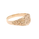 Antique Signet Ring - Vintage 10k Rosy Yellow Gold Initial Letters MM Shield Statement Men's Unisex Band - Late 1800s Size 15 Fine Jewelry