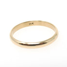 Vintage Wedding Band - Mid Century 14k Yellow Gold Domed 3.1 MM Half Round Ring - Circa 1960s Era Size 11 1/4 Unisex Fine Bridal Jewelry