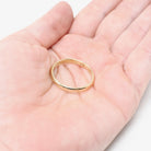 Vintage Wedding Band - Mid Century 14k Yellow Gold Domed 3.1 MM Half Round Ring - Circa 1960s Era Size 11 1/4 Unisex Fine Bridal Jewelry