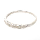 Diamond Wedding Band - Vintage 14k White Gold Natural .03 CTW Ring - Mid Century Circa 1950s Era Size 7 1/2 Stacking Fine Bridal Jewelry