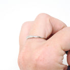 Diamond Wedding Band - Vintage 14k White Gold Natural .03 CTW Ring - Mid Century Circa 1950s Era Size 7 1/2 Stacking Fine Bridal Jewelry