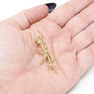 Antique Bird Brooch - Edwardian 15CT English Yellow Gold Seed Pearls Nature Inspired Bar Pin - Circa 1910s Leaf Fine Swallow Lapel Jewelry