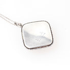 Morpho Butterfly Wing Necklace - Art Deco Sterling Silver Reverse Painted Dutch Girl Charm - Circa 1920s Patented England Opal Inlay Jewelry